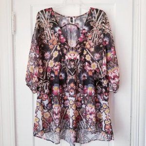 BECCA REBECCA VIRTUE Swim Coverup Floral XS S Boho
